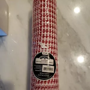 Holiday Time 15 Foot Decorative Red Fabric 10.5“ X 15‘ - Picture 1 of 3