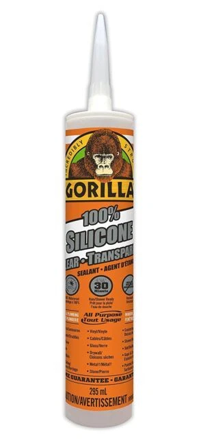 Gorilla Clear Silicone Sealant Cartridge 10oz