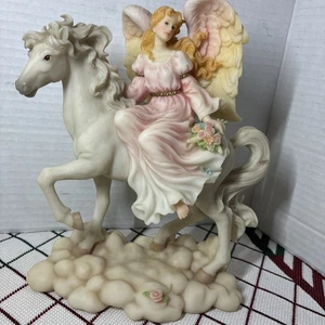 Roman Inc. Multicolor Home Decorative Free Standing Angel On Horse Figurine - Picture 1 of 5