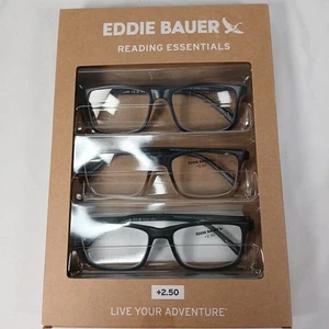 Paquete de 3 gafas de lectura de diseñador EDDIE BAUER Reading Essentials +2,50  - Imagen 1 de 6