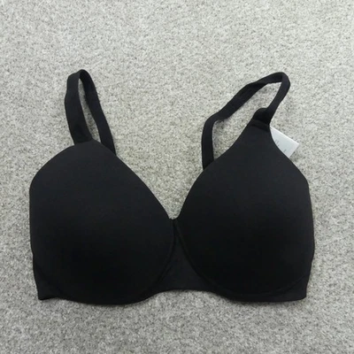 Fruit Of The Loom Bra Womens 38DD Black Wireless Moulded Cotton Stretch FT663 - Image 1 of 4