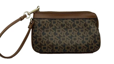 Muñequera DKNY Bryant Logo - Cartera - Cremallera - Marrón y Tostado Pequeña Foto 1 de 4