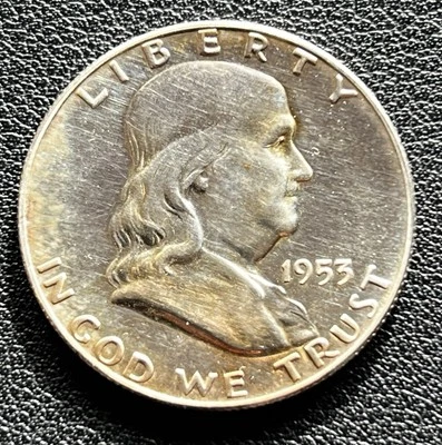 1953 Proof Franklin Half Dollar Uncirculated Great Detail Early Date 50C - Image 1 of 4