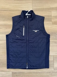 Zero Restriction Men’s Primaloft Vest LARGE Blue Zip Pockets Insulated *Logo EUC - Picture 1 of 10