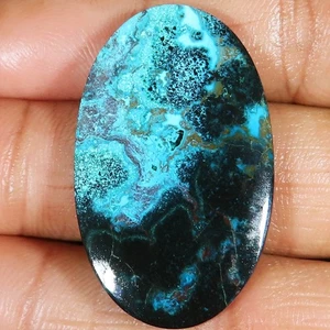 (24 X 40 x 04 MM SIZE) 54.90 Carat. NATURAL AZURITE OVAL CABOCHON LOOSE GEMSTONE - Picture 1 of 6