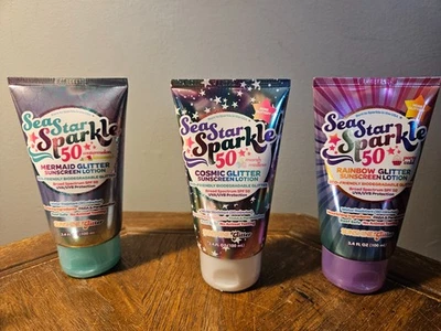 НОВЫЙ солнцезащитный крем Sea Star Sparkle SPF 50+ радужный блестящий водостойкий Ex 12/25 - Изображение 1 из 4