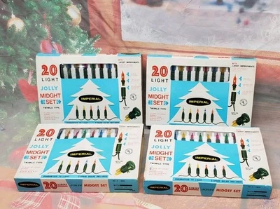 Lot Of 4 Vintage Imperial Jolly Midget Twinkle Type Christmas Lights - Image 1 of 4