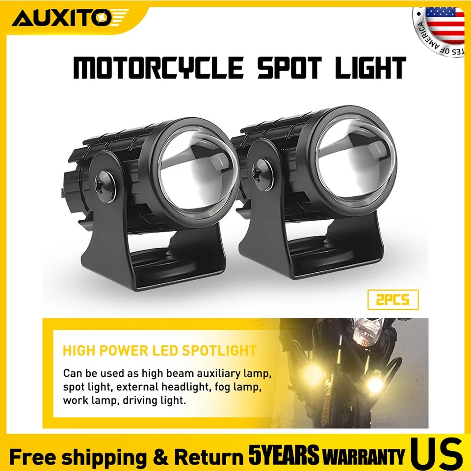 2 peças luzes de ponto de LED faróis auxiliares lâmpadas de neblina para motocicleta bicicleta J - Imagem 1 de 4