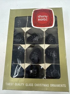 12Vintage Shiny Brite Grape Berry Ornament Solid Glass 2.5” L 1 1/4" W No Tops - Bild 1 von 6