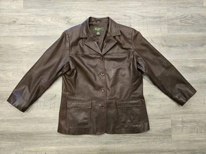 Eddie Bauer Lamm Lederjacke Herren XL braun Knopfleiste Pattentaschen Kragen - Bild 1 von 19
