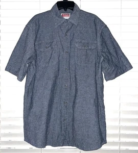 Wrangler Hombre Calidad Premium Comfort Flex Azul Tejido Manga Corta Abotonable - Imagen 1 de 5