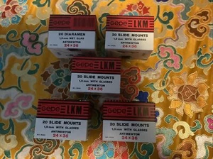 5 Boxes (100) (Brand New)Gepe Glass 24x36 1,9mm With Glasses 35mm Slide Mounts - Picture 1 of 2