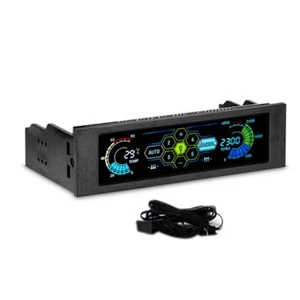 CPU Temperature Sensor PC Cooling Fans Controller 5.25 Large LED Auto Manual - Picture 1 of 8