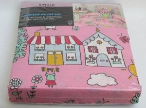 Asda Single Bedding ❤️ Pink Printed Duvet Cover Pillowcase Easy Care ❤️Brand NEW - Picture 1 of 10