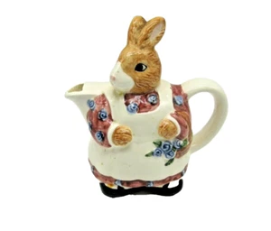 Otagiri Bunny Rabbit Creamer Cream Pitcher Japan Ceramic Easter Original Sticker - Picture 1 of 5