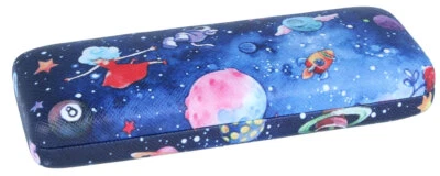 DEUTSCHE AUGENOPTIK AG niedliches Brillenetui JUNIOR Space mit Metallscharnier für Kinder in blau | NEU
