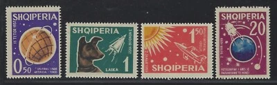 1962 Albania Scott #621-624 - Space Exploration  & Dogs in Space Set of 4 - MNH - Image 1 of 2