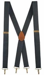 Buyless Fashion Men Adjustable Suspenders 48" 1 1/4" X Back with Metal Hooks - Picture 1 of 77