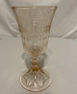 Tiara Pink Last Supper Glass Goblet 7" x 3.25" x 3.75" - Picture 1 of 6