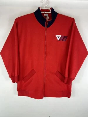 Vintage Guess by Georges Marciano Fleece Full Zip Jacket Sweater Red Embroidered - Image 1 of 4