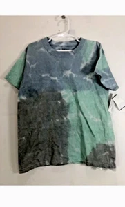 Boy's Size Medium Multi Colored Blue Cloud Wash Tie Dye Short Sleeve T-Shirt - Picture 1 of 12