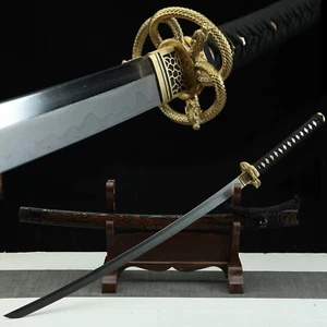 Damasco Plegable Acero Sanmai-gitae Japonés Katana Samurai Espada Navaja Afilada - Imagen 1 de 13
