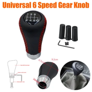 Universal 6 Speed Manual Gear Knob Shift Shifter Lever Pu Leather For Auto Car - Bild 1 von 9