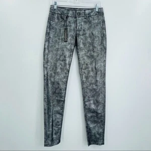 VS Siren Metallic silver skinny pants shiny Victoria’s Secret New women's size 4 - Picture 1 of 11