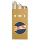 12 x 'Geometric sunburst' Long 178mm Coloured Pencils / Pencil Set (PE00053491)
