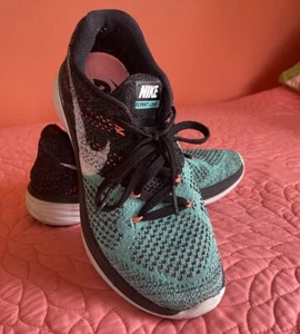 Nike Flyknit Lunar 3 Zapatos para Correr Mujeres Talla 7 Negro/Turquesa Usados en Excelente Condición - Imagen 1 de 8