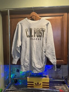 Vintage 80s C.W. Post College Champion Reverse Weave Crewneck Sweatshirt - Picture 1 of 8