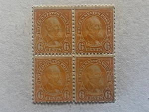 Scott #638, 6c James Garfield, 1926 Series, Block 4, F/VF MNH, OG - Picture 1 of 2
