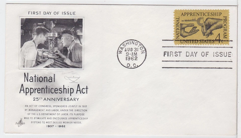 TurtlesTradingPost - Aprendizaje - 1962 #1201 FDC Artcraft Cachet Foto 1 de 1