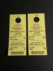 2011-12 Pittsburgh Penguins 2 Game Reserved Parking Passes - Picture 1 of 4