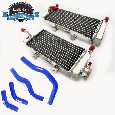 Fit Honda CRF450X CRF 450 X 2005-2016 Aluminum Radiator+Blue Hose 2015 2007 2013 - Image 1 of 4