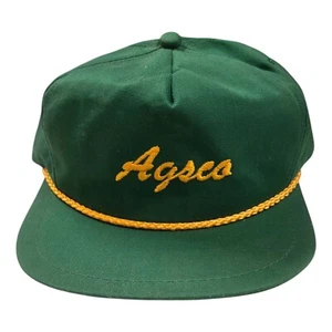 K Brand Agsco Green Baseball Cap K Brand Yellow Rope Trim Adjustable Strap - Picture 1 of 14