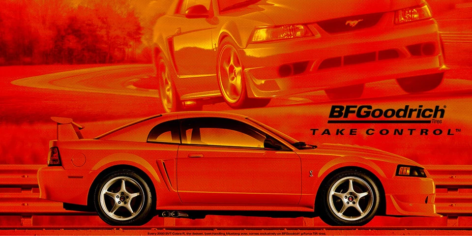 REPRODUCTION BF GOODRICH 2000 FORD MUSTANG SVT COBRA R BANNER 2'x4' - Image 1 of 1