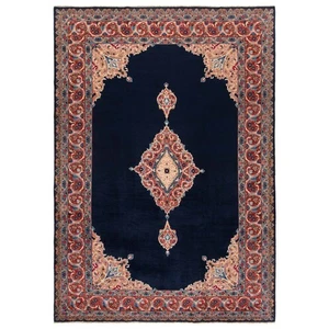 Kashmar 339x238 cm Handgeknüpfter Perserteppich Orient Wolle Carpet Rug Blau - Bild 1 von 12