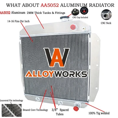 For 1955-1959 1958 CHEVROLET TRUCK PICKUP LS ENGINE SWAP ALUMINUM 3-ROW RADIATOR Foto 1 de 4