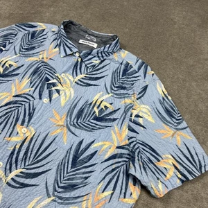 Tommy Bahama Hemd Herren 2XL Seersucker Knopfleiste blau Palmen Stretch Hawaii - Bild 1 von 9