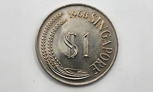 AU 1968 Singapore 1 Dollar Coin - KM# 6, Schön# 6 - Picture 1 of 4