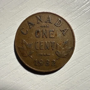 1932 Canada One Cent Coin – King George V – Vintage Canadian Penny – Circulated - Picture 1 of 2
