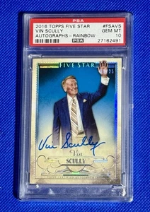 VIN SCULLY 2016 Topps Five Star Rainbow ON CARD AUTO /25 #FSA-VS PSA 10 Dodgers - Picture 1 of 2