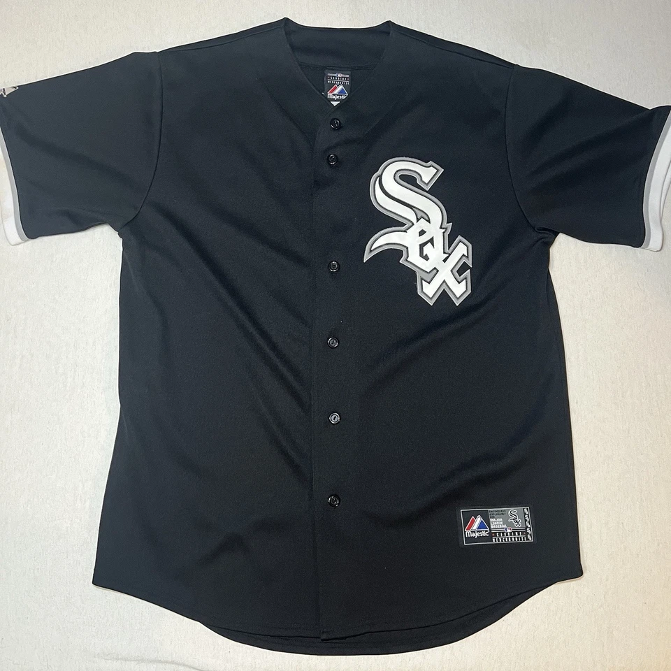 Camiseta Majestic Chicago White Sox Para Hombre Grande Negra MLB Ramírez 10 Cosida Foto 1 de 4