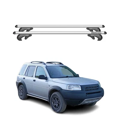 Bagageiros de teto com barras transversais para Land Rover Freelander 1996-2006 cinza - Imagem 1 de 4