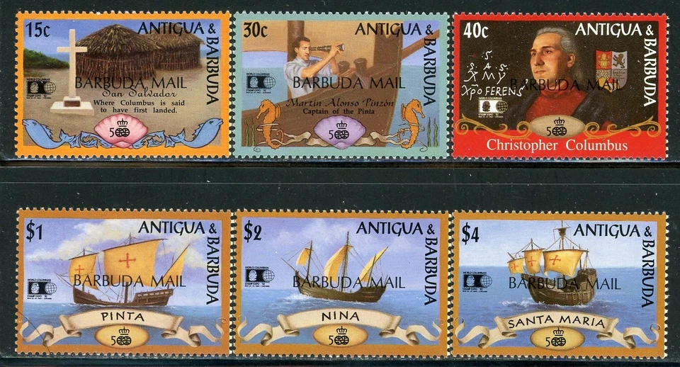 BARBUDA 1296-1301 SG1374-79 MNH 1992 Discovery of America set of 6 CV$41 - Image 1 of 1