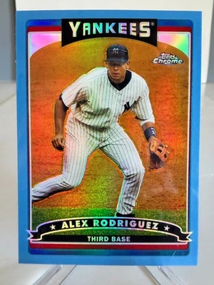 2006 Topps Chrome 'Blue Refractor' Alex Rodriguez #1 3-Time MVP - Image 1 of 3