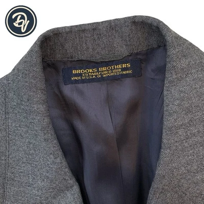 Blazer de tweed espiga carbón 46 XL Brooks Brothers "a medida" Foto 1 de 4