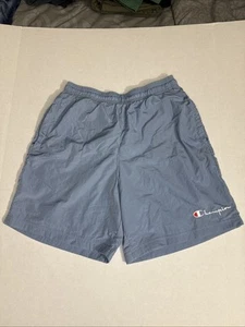 Champion Nylon Swim Trunks Mens M Light Blue Shorts Lined Pockets Board Shorts - Picture 1 of 13