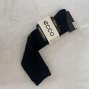 ECCO Women's Angora Wool Dress Socks Size 6.5 - 10 Black Ribbed NWT